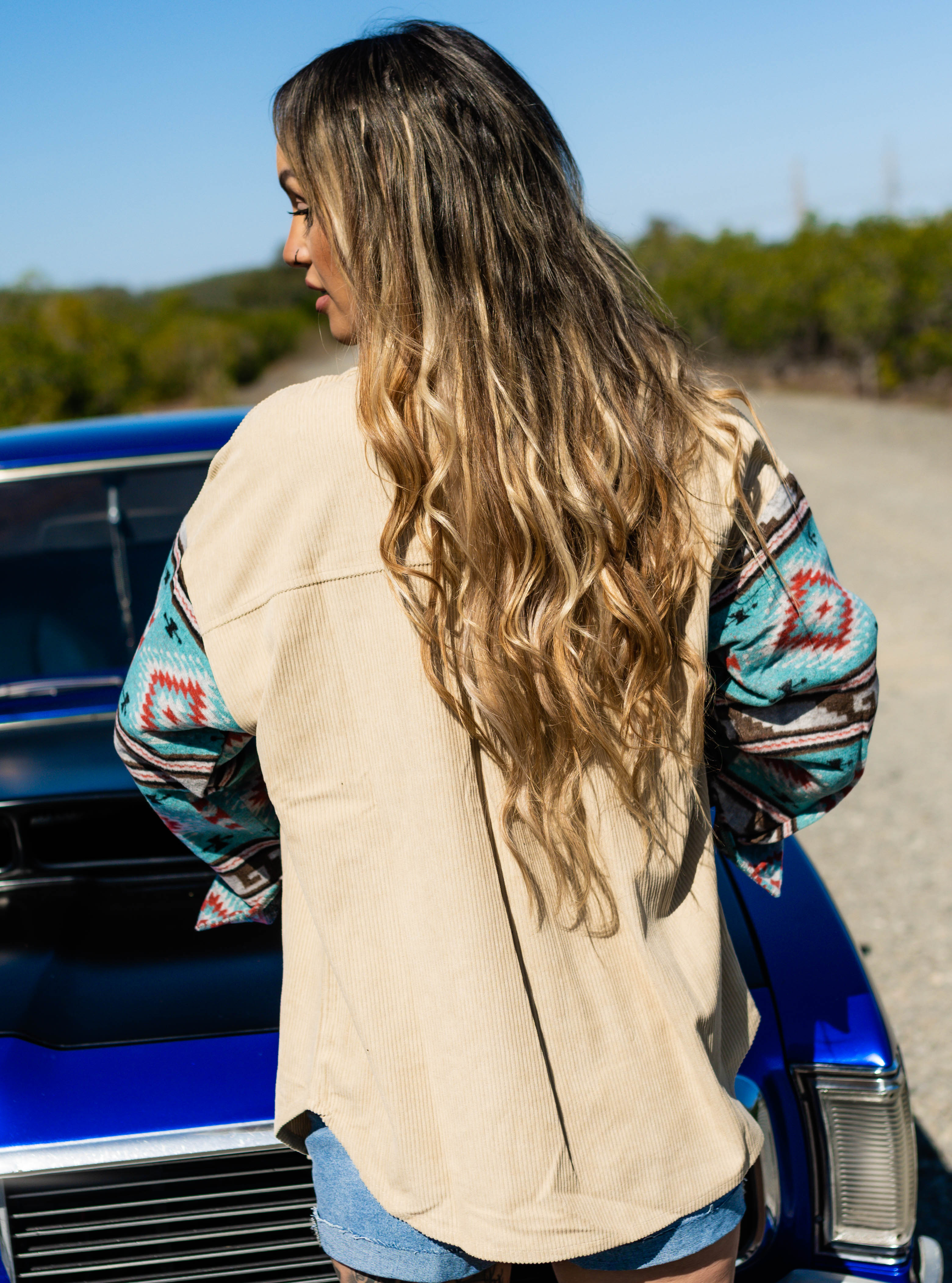 Aztec Cord Jacket - Beige CAK23017