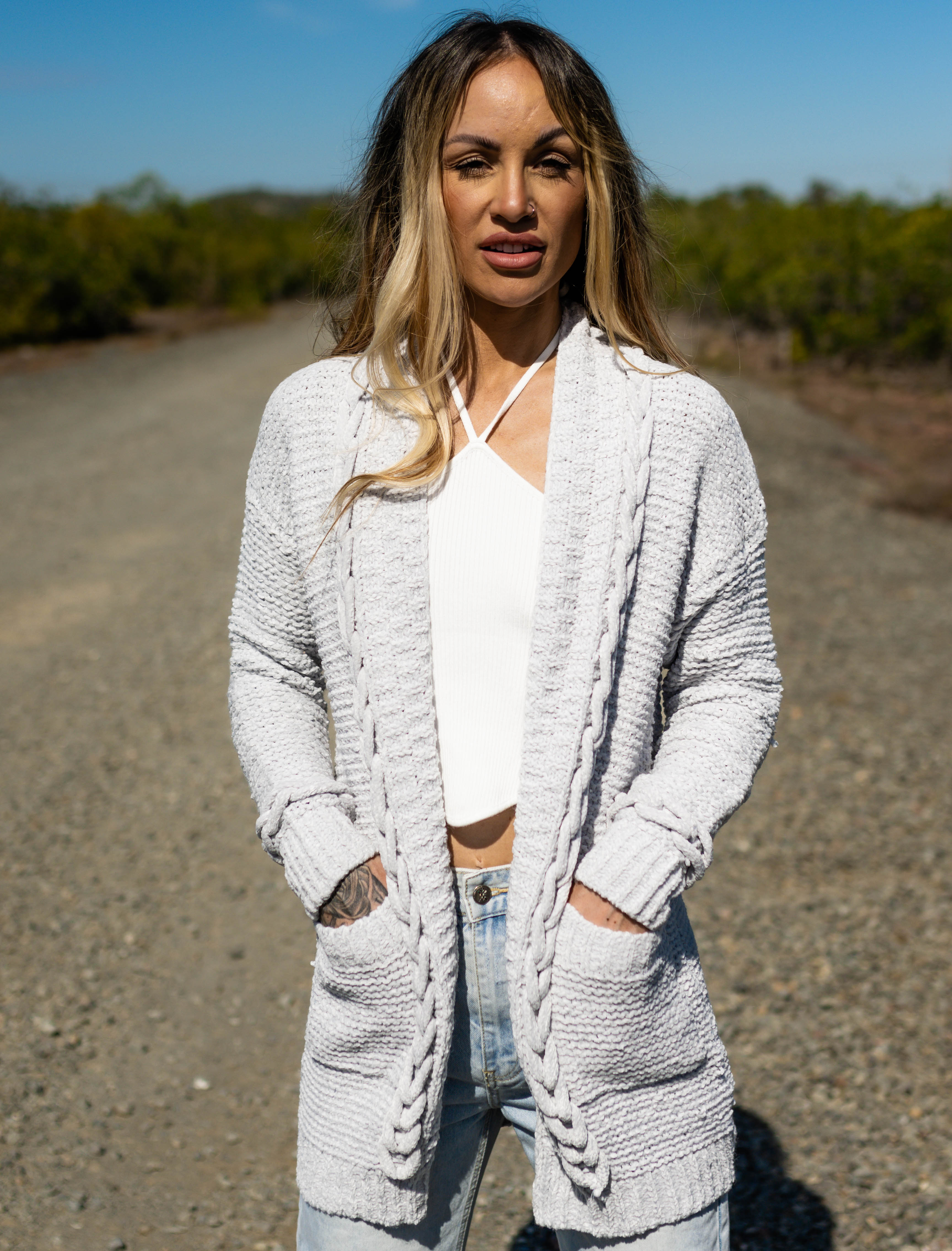 Montana Grey Rope Cardigan PD8440