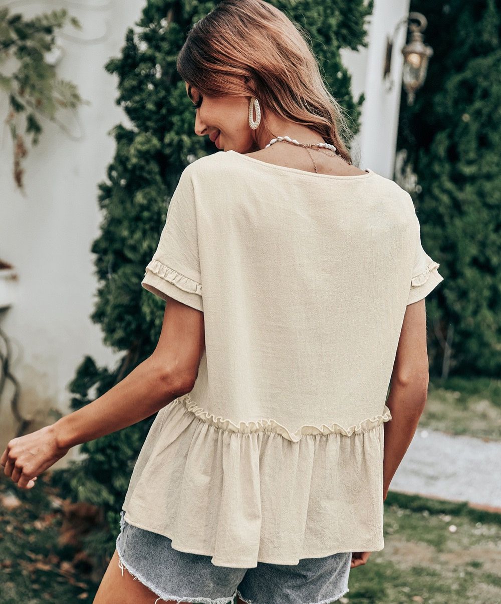 Sweetest Love Top TPC22046C - BEIGE