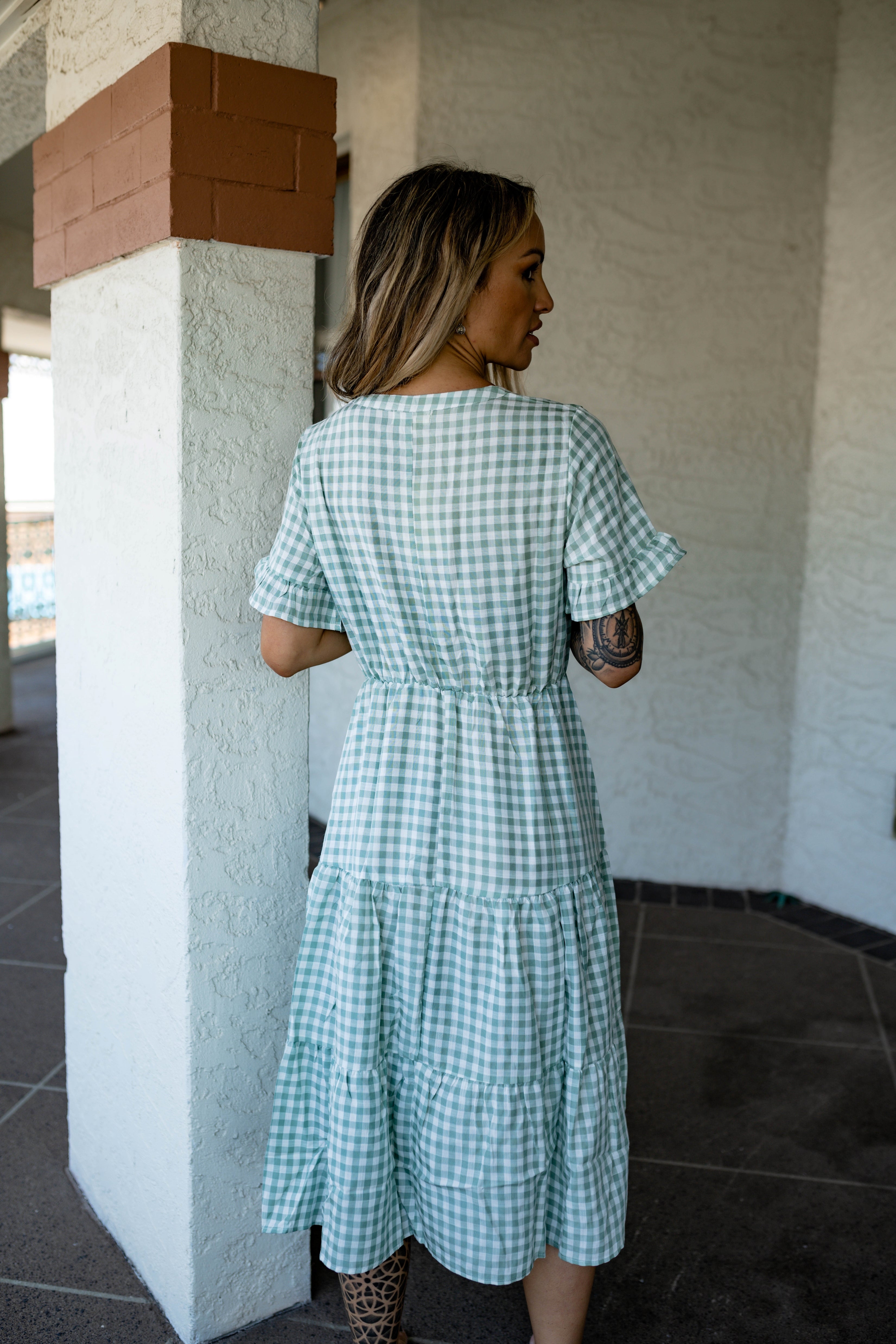 River Dreams Dress MDK22025 - GREEN