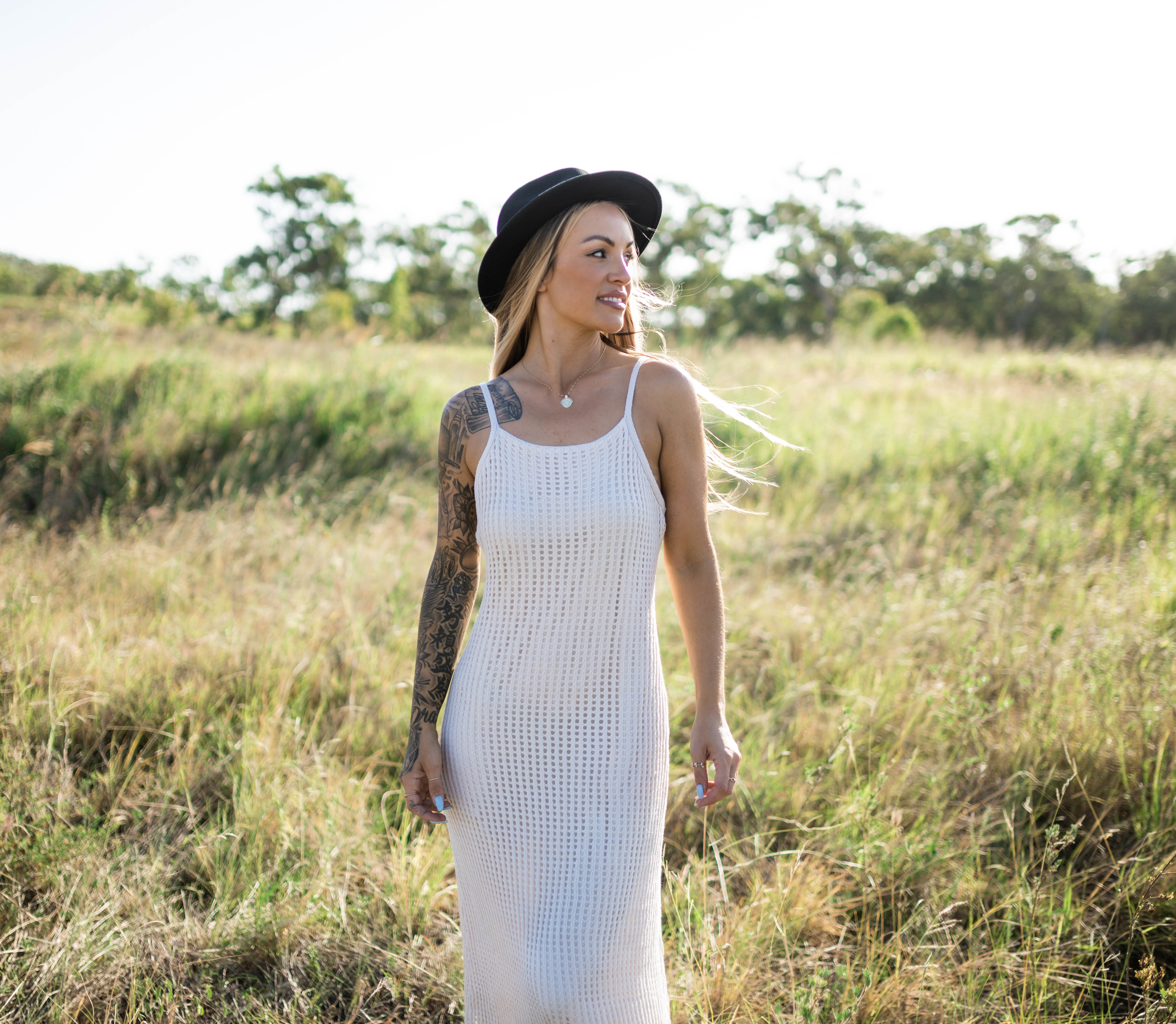 My Love Crochet Knit Cream Dress - KD12309 🐰