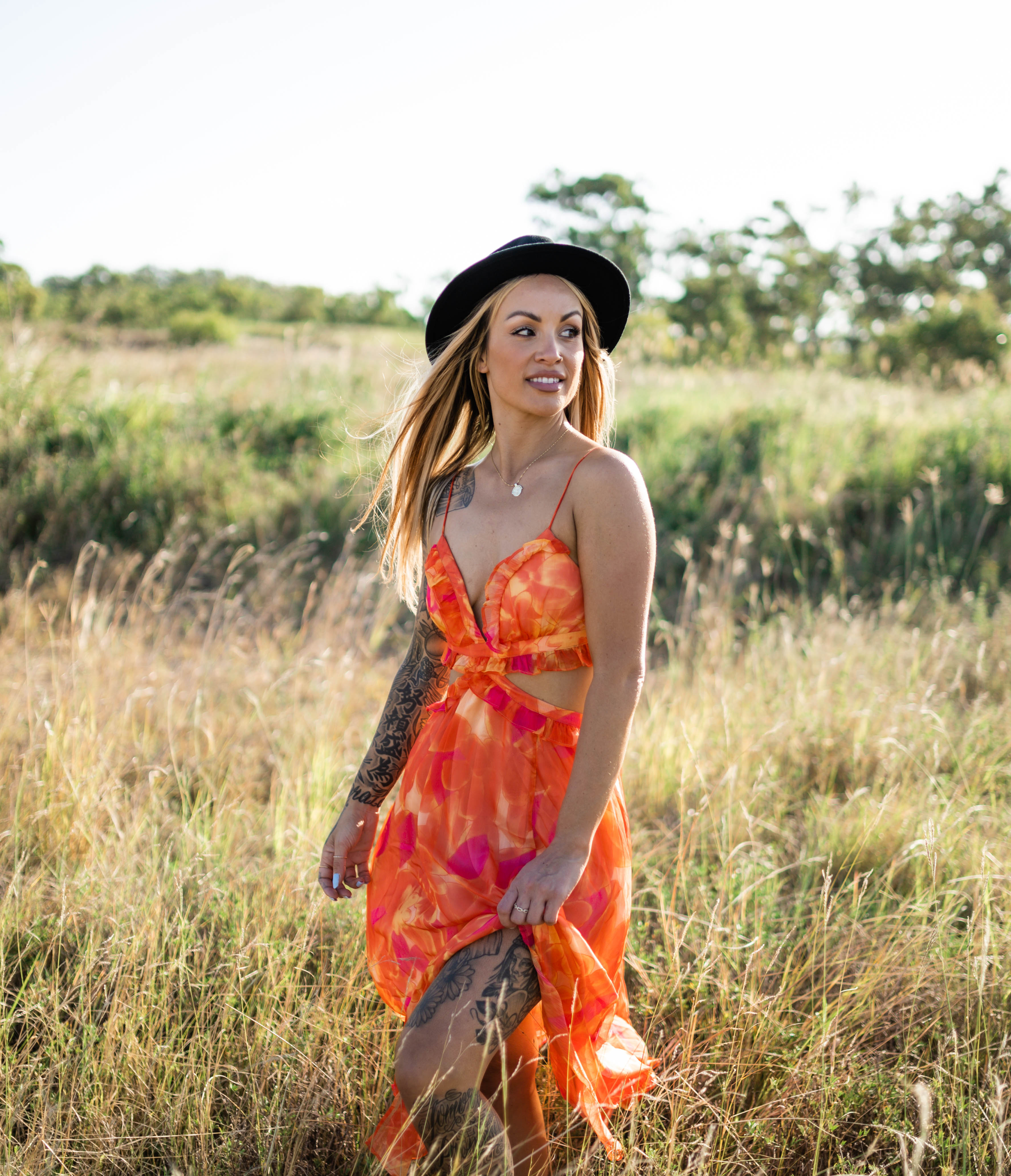 Sweetest Dreams Dress - ORANGE/PINK DG4688 🐰
